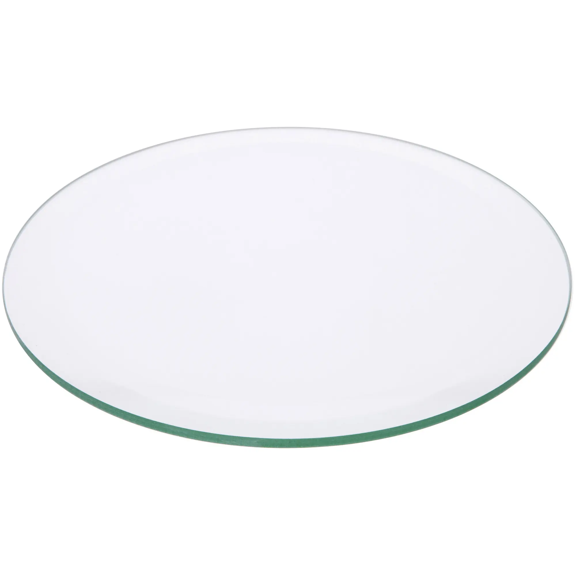 Plymor 6" Round, 5mm Thick Beveled Clear Glass Circle