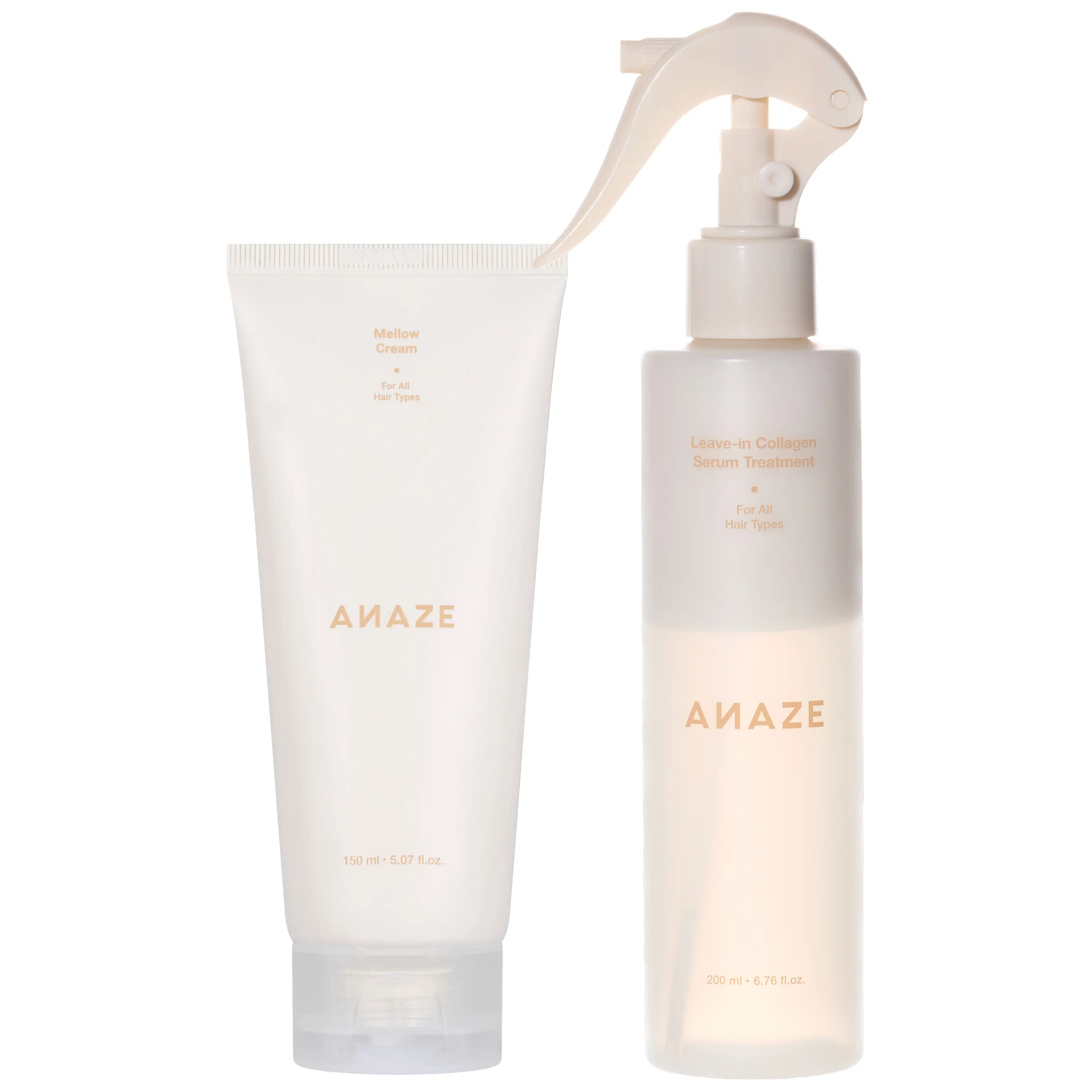 [ANAZE] Glass Hair Essential Bundle｜Mellow Cream + Leave-in Collagen Serum Treatment, Moisturizer, Haircare