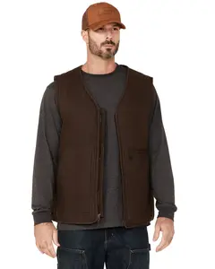 Hawx Men's Men'S Weathered Canvas Zip-Front Sherpa Lined Work Vest Tall - Hxfa21v12- Brown-Tll