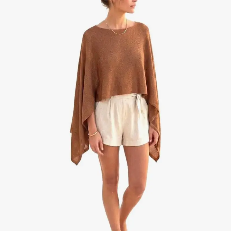 Lightweight Knit Shawl Wrap with Subtle Sequin Shimmer