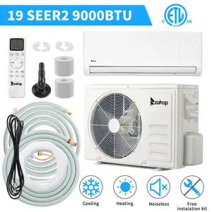 ZOKOP 9000BTU/19SEER2 115.00V Split Air Conditioner Split Unit with Cooling/Heating 9000BTU/Dehumidification/Energy Saving Wall Split Unit White