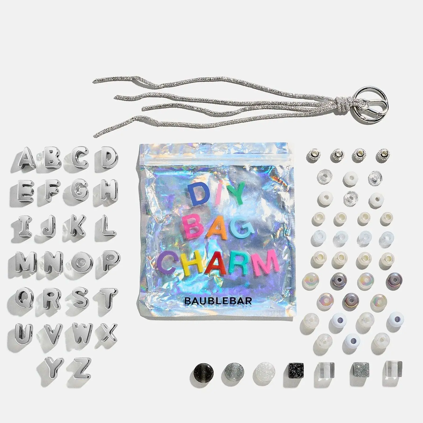 The Mini Custom Silver-Mix Bead Kit - Alphabet Beads for Crafting, Adult Party Favor, Corporate Event Supply