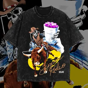 Redeo Skull Cowboy Texas Washed T-Shirt, Washed Hoodie For Men, Graphic Vintage Acid Wash Heavy Cotton Tee, Streetwear Football Oversized Cowboys Texas Mexican Fans, Made In US
