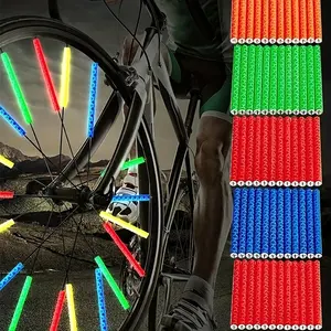 24pcs Wheel Lights, Bicycle Spoke Reflectors - Non-Electric Self-Lit Cycling Wheel spokes with LED-like Reflection, Compatible with Road, Mountain, BMX - Enhanced Visibility for Low-Light Conditions, Cycling Accessories