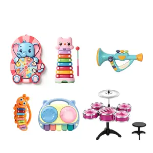 6pcs Multi Baby Musical Light-Up Toys, Including Drum, Xylophone, Rattle, Hand Clap Drum, Electronic Horn & Music Bell, Interactive Early Educational Sound Toys for Toddlers, Perfect for Boys & Girls Birthday Gifts, Sensory Play & Developmental Learning