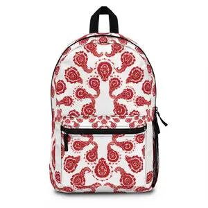 Paisley Backpack | Red and White