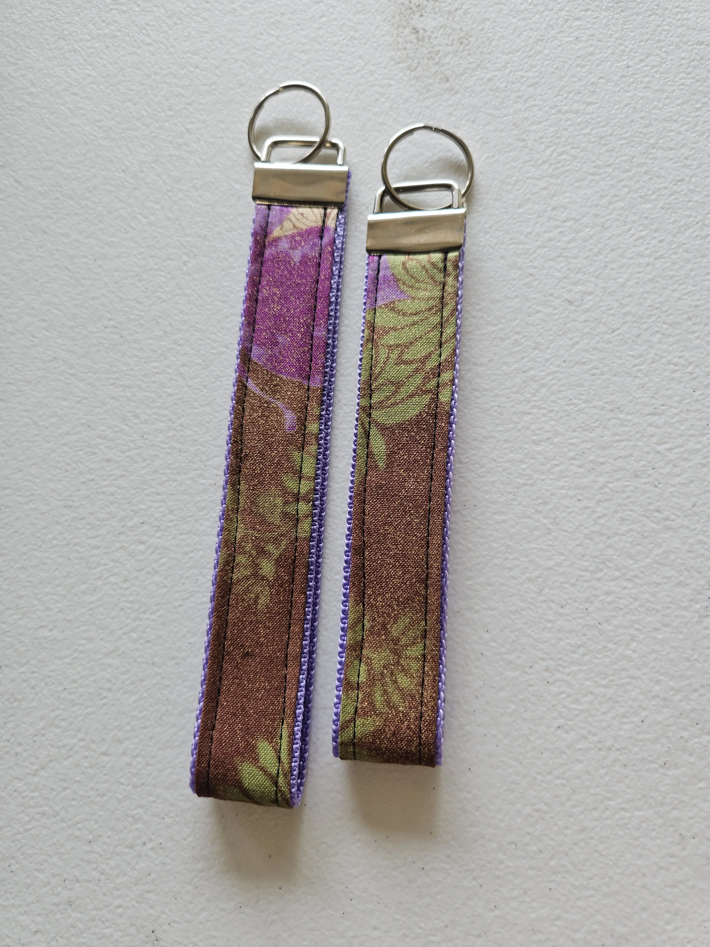 Handmade Leaf Fabric Key Fob Wristlet | Wrist Keychain | Key Ring Holder | Cotton Wrist Strap | Cute Keychain | Gift for Her