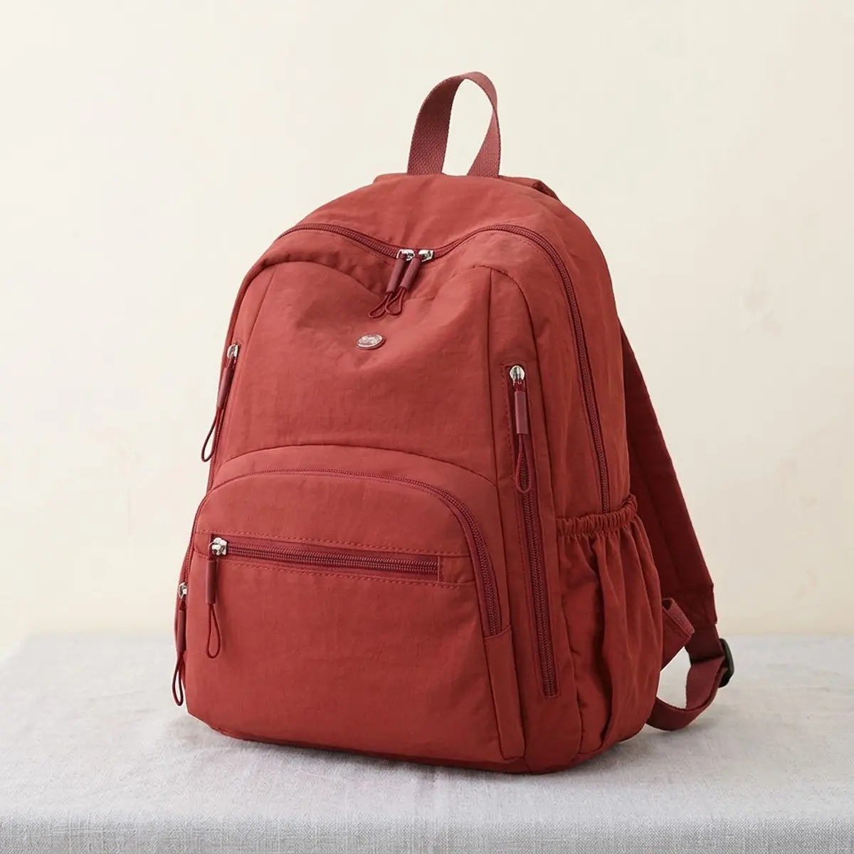 Women's Nylon Fabric Fashion Backpack - Everyday Essential, Waterproof, Lightweight, Breathable, Anti-Theft, Urban Minimalist, Large Capacity Zipper Bag for Back to School Haul, Book Bags for School, College Backpack, Campus Life, Full-Length Zip, Urban L