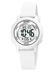 Skmei Sporty Digital Watch, 5atm Waterproof Water Resistant Watch LED Backlight, Ultra-Light Silicone Band, Cute Style, Fashionable Waterproof Watch, All Seasons, Battery Included