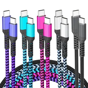 USB C Cable, 5-Pack [3/3/3/6/6FT] USBC to USBC Cables for iPhone 16 15 Pro Max Fast Charging Cord 60W 3A C to C Charger Cord for Samsung S25/S24/S23/S22 for iPad mini/Air MacBook Pro 2022