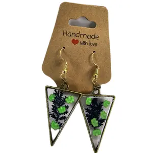 Broccoli and Leaf Floating Earrings - Simple Design, Lightweight and Versatile Accessory for Everyday Wear