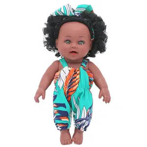 11 Inch/28-30cmcute Black Girl Doll Accessories Realistic RebornDollhair, SuitableFor Children 3 Years And Above, Small Black Doll Toy, Curly Hair, Can Be Used As ABirthday Gift