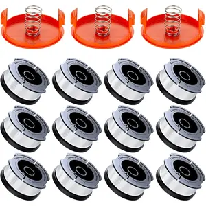 Weed Eater String Compatible with , AF-100 0.065" Weed Wacker String Refill 360ft Automatic Feed String Trimmer Replacement Line Spool for Black&Decker (12Spools + 3Caps+3Springs)