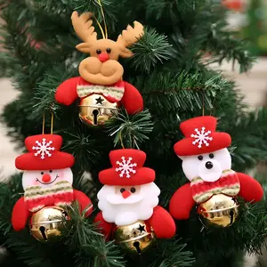 Christmas Tree Ornament Set, Bell Old Man Snowman Figurines, Holiday Decor Accessories, Festive Gift Ideas, Warm Atmosphere Decoration