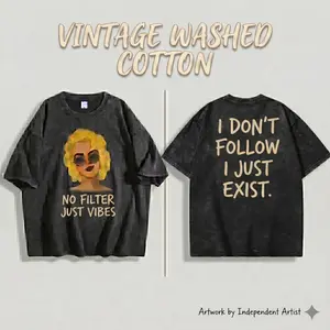 Vintage Washed Cotton Graphic T-Shirt – Unisex Streetwear Relaxed Fit Tee, Everyday wear Street style Casual outings Effortless fashion  graphic tee oversized shirts Cotton Unisex Graphic T-Shirt Acid Washed Lightweight Cotton T-Shirt