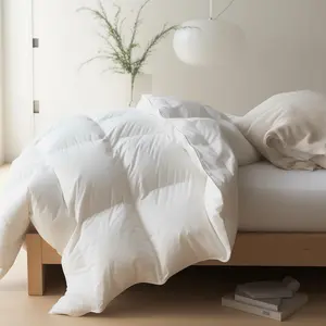 Feather Down Comforter Queen Size All Season White Down Duvet Insert Ultra Soft 100% Cotton Cover Fluffy Queen Comforter 90 x 90 Inches