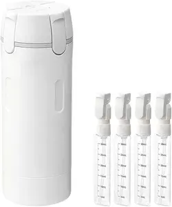4 in 1 Travel Dispenser, 4 Pack 30ML Travel Bottles for Toiletries, Leak Proof Travel Size Containers, Portable Containers for Shampoo Lotion Conditioner Cream (White)