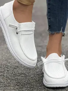 Women's Fashionable Plain Color Slip on Loafers, Casual Comfortable Shoes for Daily Wear, Lightweight Breathable Shoes for All Seasons