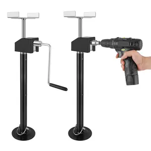 Heavy-Duty 2-Pack RV Slide Out Support Jacks, 5000 LB Capacity Per Jack, Tool-Free Quick Setup & Adjustable Height 21" to 34", Steel Stabilizer for Travel Trailers & Campers, Power Drill Compatible