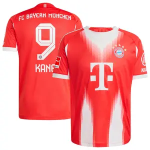 Unisex Soccer/Football Bayern Munich Team Harry Kane 9 Champions League Playoffs 2026 Home On Field Jersey - Red