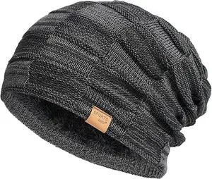 Vgogfly Slouchy Beanie for Men Winter Hats with Fuzzy Lining, Lightweight Design, One-Size-Fits-All, Stylish and Comfortable Fit