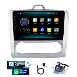 Car Radio for 【Ford Focus 2009 2010 2011 Auto AC】 with Wireless Carplay Android Auto,9" Touchscreen Android 13 for Ford Focus Car Stereo Radio with Mirror Link WiFi/GPS Bluetooth FM RDS EQ SWC+Backup Camrea 2G+64G/4G+64G