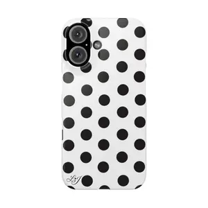 the classic case - black and white polka dot case