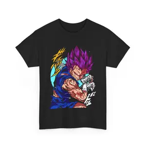 Dragon Ball Vegeta Ultra Ego Shirt Premium Unisex Graphic Cotton Shirt Classic Fit with Eco-Friendly Inks, Available in Various Colors