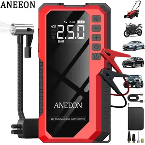 Portable Car Jump Starter with Air Compressor, 2500A Peak Car Battery Booster, 100W Tire Inflator, Portable Power Supply Suitable for Gasoline/Diesel, Car Essentials