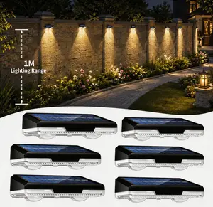 Compact Solar Wall Wash Light with 8 Color Ambient Glow, Modern Decorative Outdoor Lighting for Fence, Patio, Backyard, Garden, Pathway, Deck, Pool, Villa Wall & Courtyard, Soft Mood Accent Light fencing