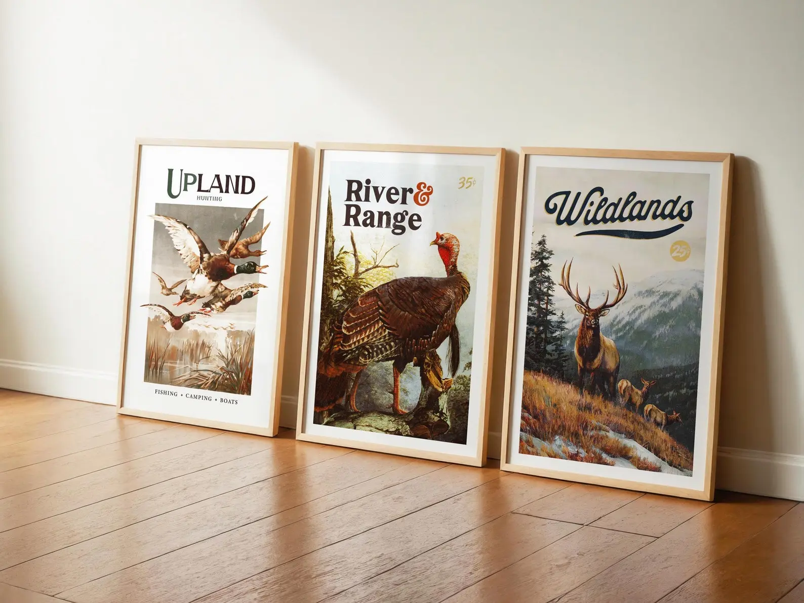 Old Time Hunting Poster Unframed, Retro Hunting Wall Art, Wildland Animal Poster, Gift For Hunting Lover