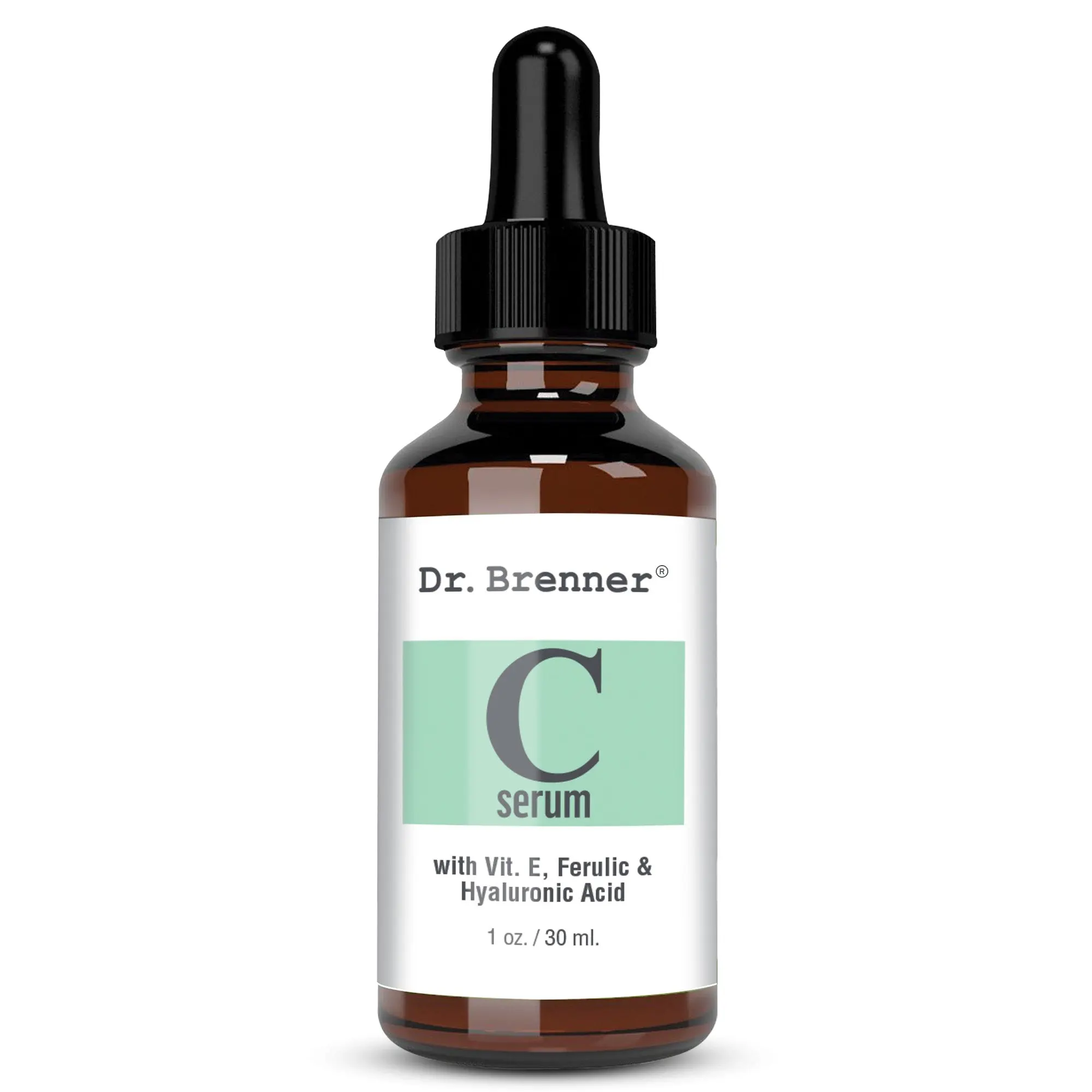 Dr. Brenner Vitamin C Serum with Ferulic Acid, Vitamin E & Hyaluronic Acid - Fade Dark Spots, Firm Anti Aging, Brightening Solution for Acne & Skin Repair