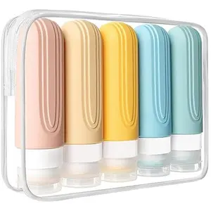 5Pcs Travel Bottles For Toiletries TSA Approved Travel Size Containers, 3oz Leak Proof Refillable Travel Accessories For Shampoo Conditioner, Travel Bottles With Toiletry Bag