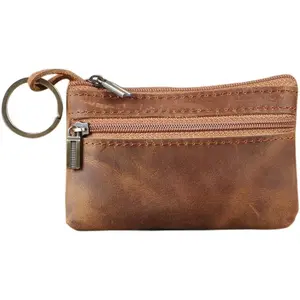 Fathers  Day  Gift Coin Purse for Men,Coin Pouch with Zipper for Men Women,Genuine Leather Mini Coin Pocket Pouch Change Holder Mens Tray Purses Coin Purse Cash Change Wallet Key Holder Money Pouch