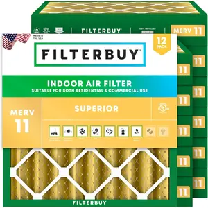 Filterbuy 19x19x4 Air Filter (12-Pack), Pleated MERV 11 Allergen Defense HVAC AC Furnace Air Filters (Actual Size: 19.00 x 19.00 x 4.00 Inches)