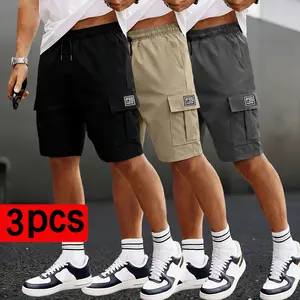 Great value—3-pack! Men’s summer cargo shorts with multiple pockets—lightweight, comfortable, skin-friendly, and breathable; suitable for outdoor activities and everyday wear, also great as a gift. Stretch Knit Capri Pants Pack Light Gray Sweat