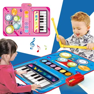 2 In1 Drum Piano Mat, Foldable Drum Pad, Music Mat, Early Education Music Toy for Kids, Creative Birthday Gifts, Christmas Present