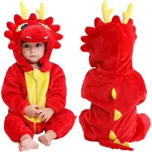 Unisex Baby Animal Costume Winter Autumn Flannel Hooded Romper Cosplay JumpsuitGift