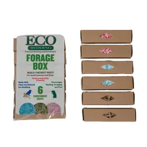 Eco-Forage Box – 6-Piece Enrichment Set (1" x 1" x 4") for Birds and Small Animals