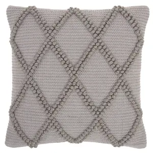 18"x18" Life Styles Diamond Lattice Square Throw Pillow Light Gray - Mina Victory
