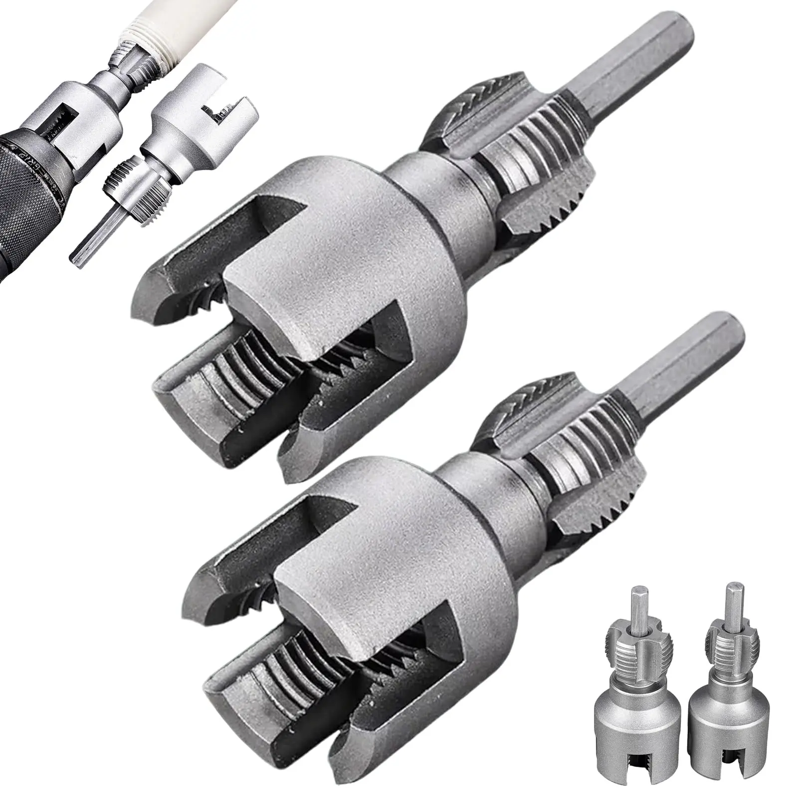 2-in-1 High-Precision Metallic Pipe Taps - Extended Grip, Internal & External Pipe Threading Specialty Hand Tool for Plumbers