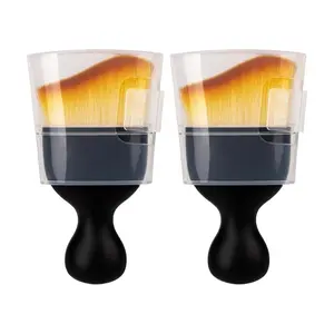 LMMAKE Car Interior Cleaning Brush Set 2Pcs Ultra Soft Bristles Scratch-Free Dashboard AC Vent Leather Cleaner with Ergonomic Handle & Protective Case for Auto Detailing Tools