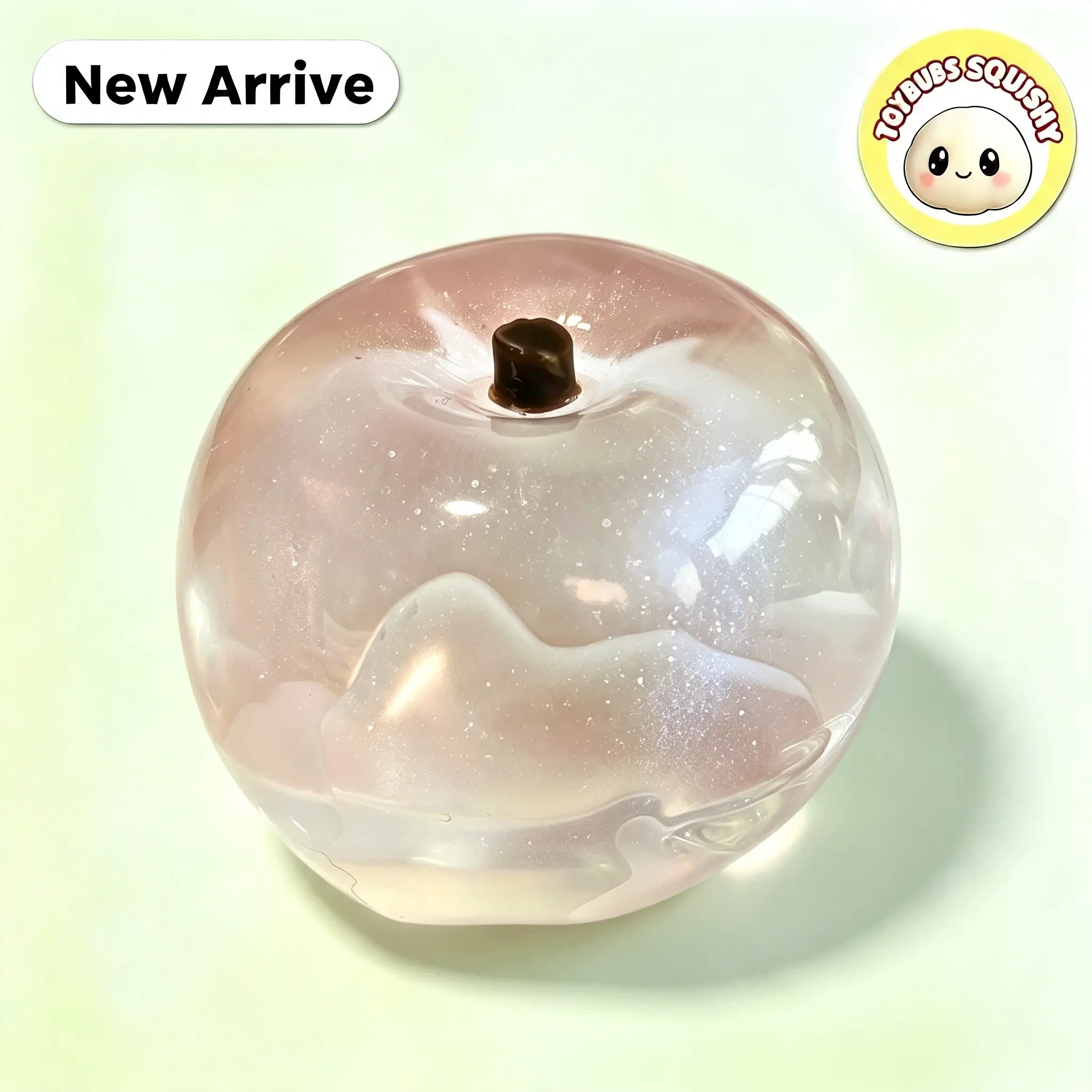 Pink Round Apple Food-Grade Silicone Squishy Charm, DIY Keychain & Bag Charm, Holiday Gift, Birthday Gift, Best Friend Gift