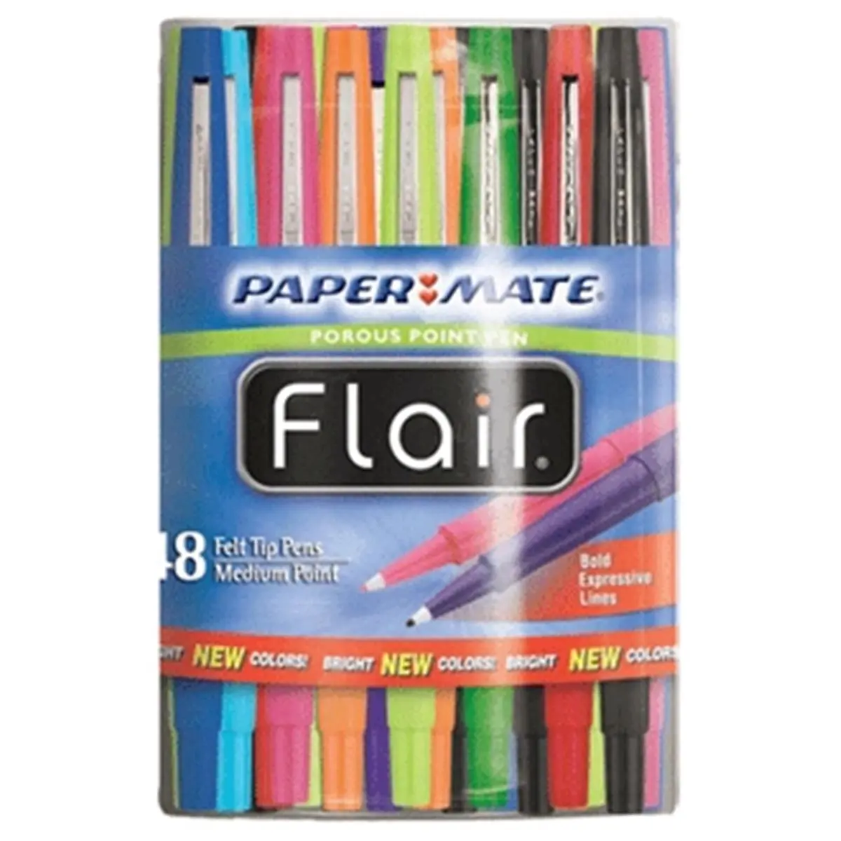 Flair Paper Mate Fashion Marker Canister - 48-Ct Medium Tip Colorful Marker Set, Fast-Drying Vivid Colors, Acid-Free Ink, Art Supplies for Classroom, Scrapbooking, Art Marker Pen, Color Kit