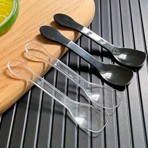 Disposable Spoon (100pcs), Clear Ice Cream Spoon, Dessert Spoon, Pudding Yogurt Spoon, Disposable Tableware for Restaurants, Cafes, Cutlery