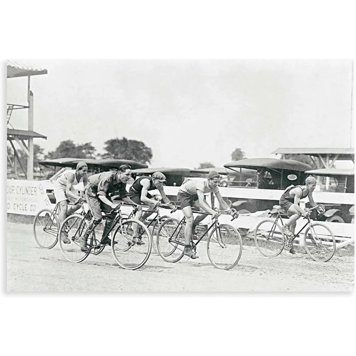 1920s Vintage Black-and-White Cycling Road Bike Race Photo Poster Prints, Canvas Wall Artwork for Living Room, Bedroom Decor, Home Supplies Wall Decoration, Artistic