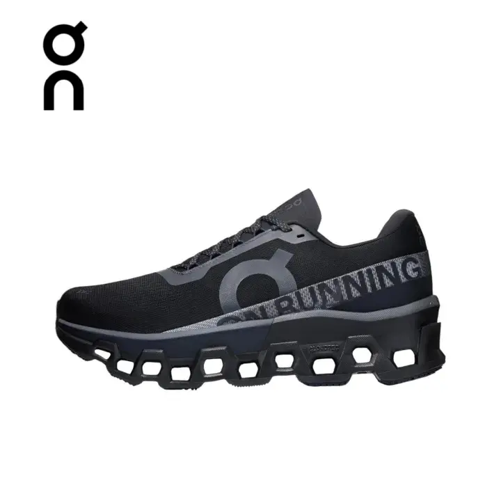 On Cloudmonster 2 Running Shoes Unisex Triple Black Max Cushion Breathable Sneakers