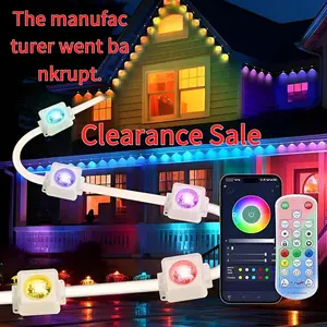 Permanent Outdoor Light String 50/100ft, Smart RGB App Controlled Outdoor Lights with 36/72 LEDs, LED Eaves Lights IP67 Waterproof, House Roof Outdoor Lighting for Party, Daily, Halloween, Christmas, Garden RGB Music house roof