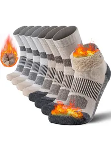 4 Pairs of Merino Wool Boot Hiking Socks, Soft and Comfortable, Super Thick Thermal Warm Crew Winter Socks,Cozy Cushioned and Moisture Wicking Designed, Suitable for Indoor and Outdoor Recreation, Warmth Providing