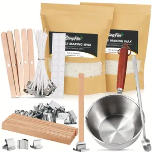 Blingfun Soy Wax Candle Making Kit with Wick, Wick Sticker, Wick Holder, DIY Craft Set for Container Candles, Home Holiday Decorations